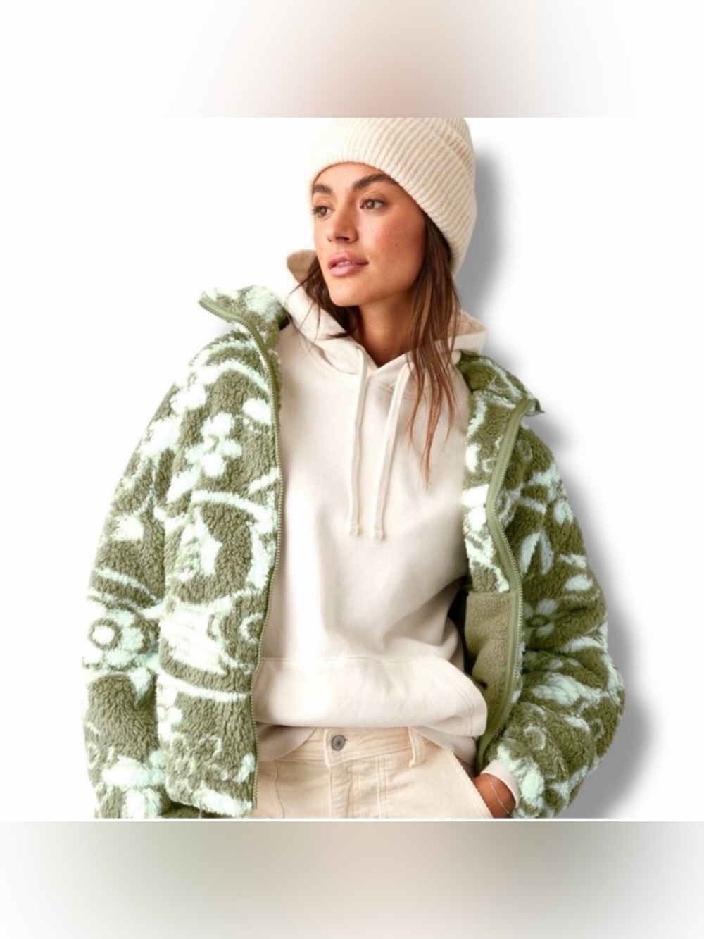 American Eagle Zip-Up Bear Hug Sherpa Jacket